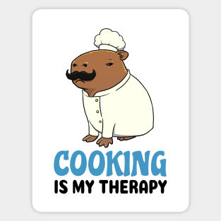 Cooking is my therapy Capybara Magnet